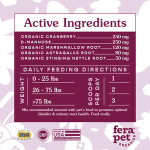 Fera Organics - Bladder Support for Dogs and Cats