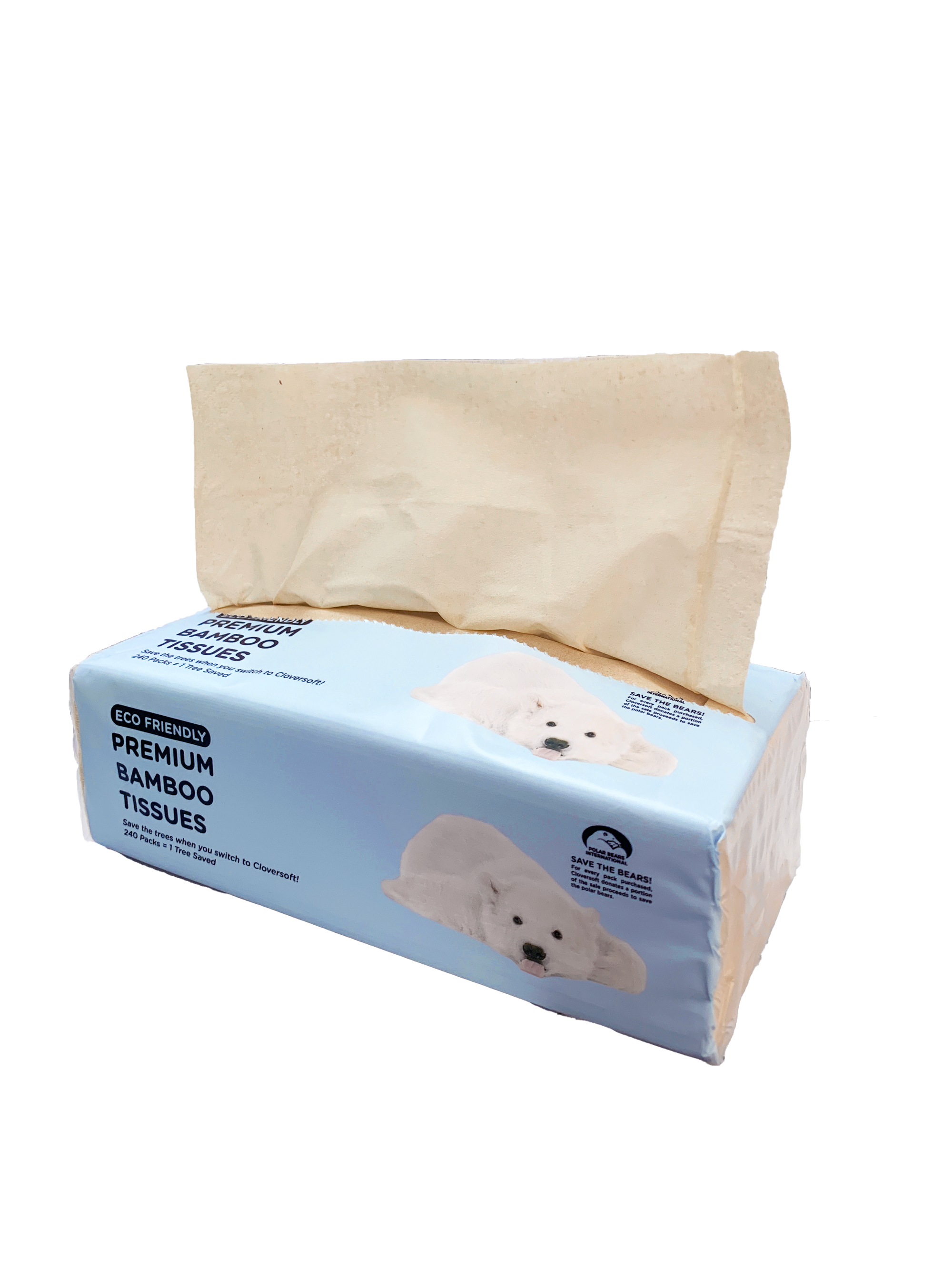 Cloversoft- Plant-Based Unbleached Bamboo Facial Tissue 2 ply 150 sheets
