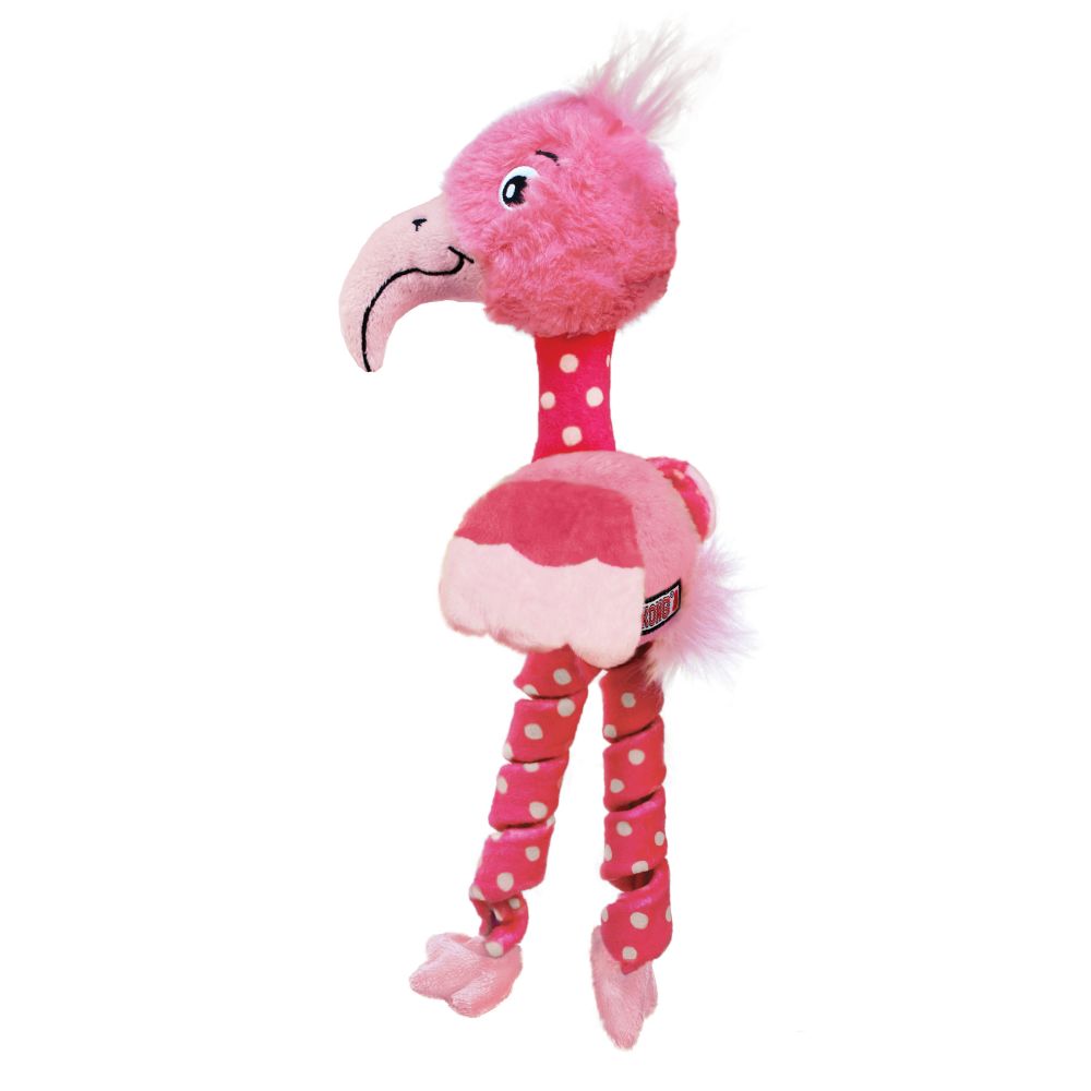 KONG Medium Stretchezz Curlz - Flamingo