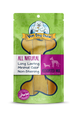 Yeti Dog Chew - Himalayan Yak Chew Assorted Mix (1 XL, 1 L, 1 M)