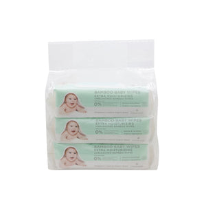 Cloversoft - Unbleached Bamboo Organic Baby Wipes Extra Moisturising (Bundle of 3)